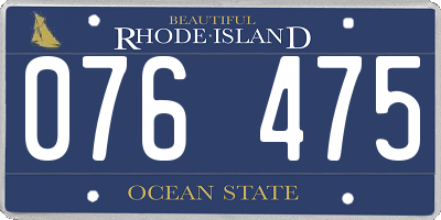 RI license plate 076475