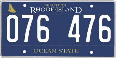 RI license plate 076476