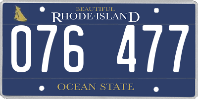 RI license plate 076477