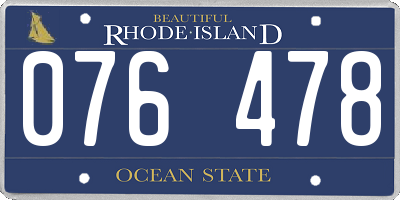 RI license plate 076478