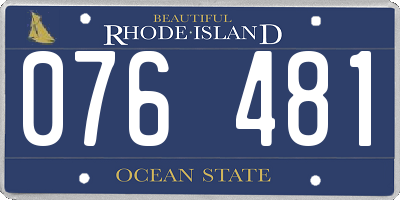 RI license plate 076481