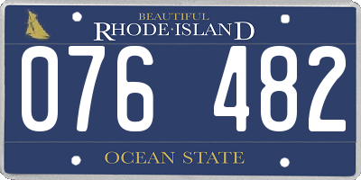 RI license plate 076482