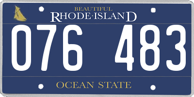 RI license plate 076483