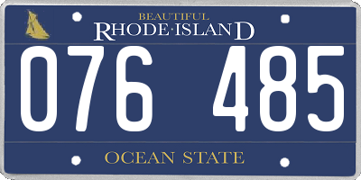 RI license plate 076485