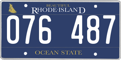 RI license plate 076487