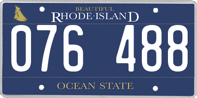 RI license plate 076488
