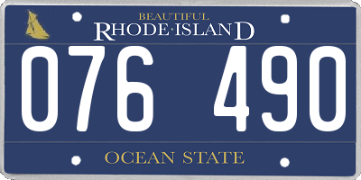 RI license plate 076490