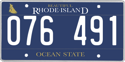 RI license plate 076491