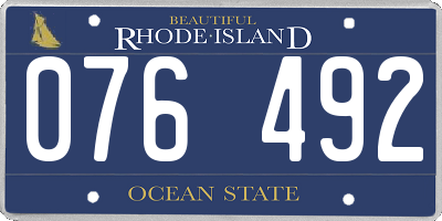 RI license plate 076492
