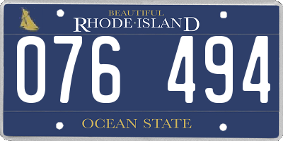 RI license plate 076494