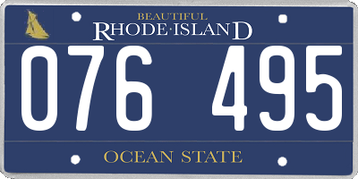 RI license plate 076495