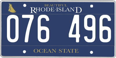 RI license plate 076496