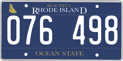 RI license plate 076498