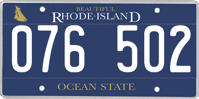 RI license plate 076502