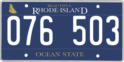 RI license plate 076503