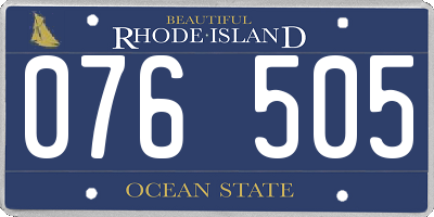 RI license plate 076505