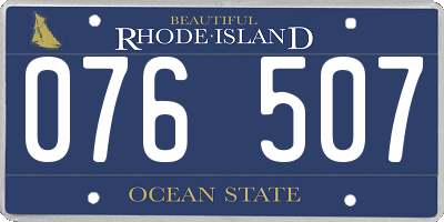 RI license plate 076507