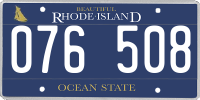 RI license plate 076508