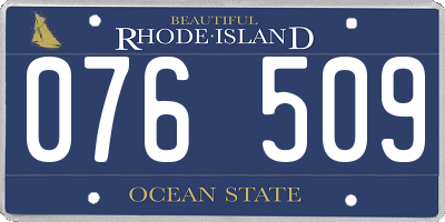 RI license plate 076509