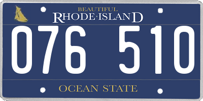 RI license plate 076510