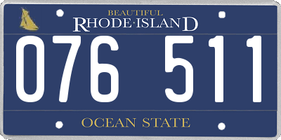 RI license plate 076511