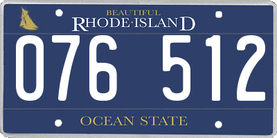 RI license plate 076512