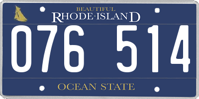 RI license plate 076514