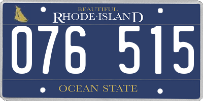 RI license plate 076515