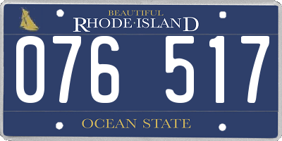 RI license plate 076517