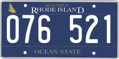 RI license plate 076521