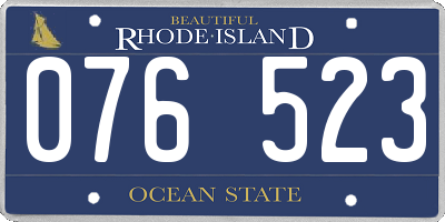 RI license plate 076523