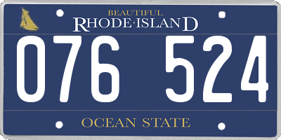RI license plate 076524