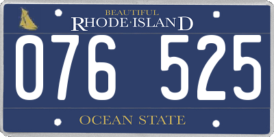 RI license plate 076525