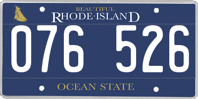 RI license plate 076526