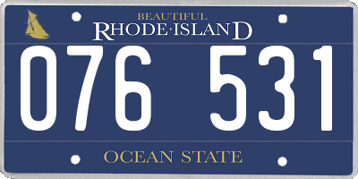 RI license plate 076531