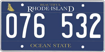 RI license plate 076532
