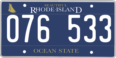 RI license plate 076533
