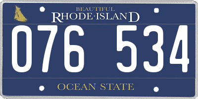 RI license plate 076534