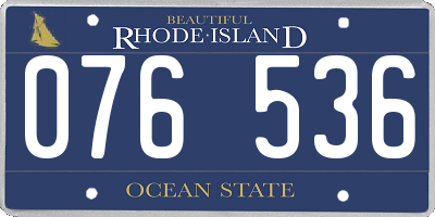 RI license plate 076536