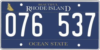 RI license plate 076537