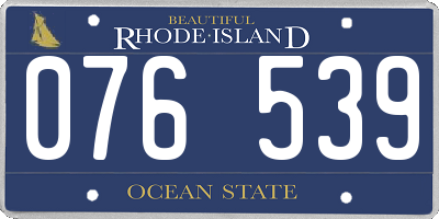 RI license plate 076539