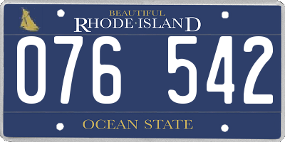 RI license plate 076542