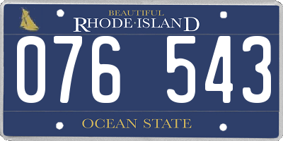 RI license plate 076543