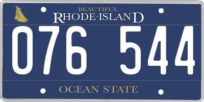 RI license plate 076544