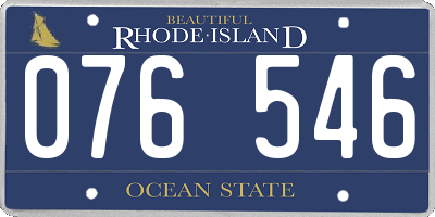 RI license plate 076546