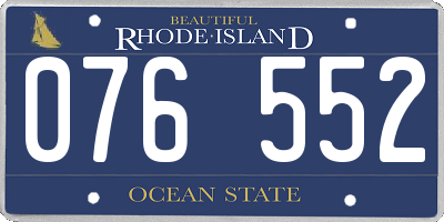 RI license plate 076552