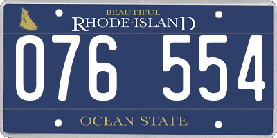 RI license plate 076554