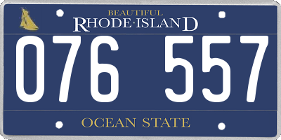 RI license plate 076557