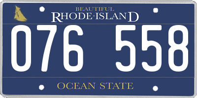 RI license plate 076558