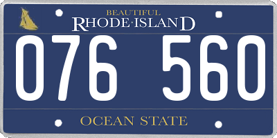 RI license plate 076560
